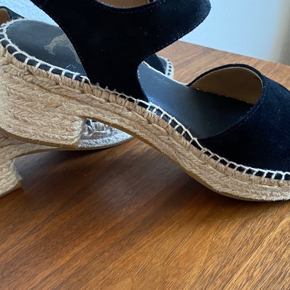 REDUCED! PASEART Espadrille Sandals Black Suede Size 7.5 EUC - Picture 5 of 8